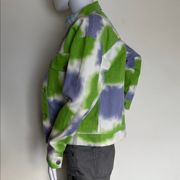 EUC. Green-White-Lavender Jacket. M - Picture 2 of 8